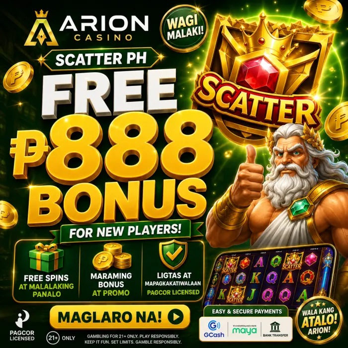 Arion Casino Scatter PH — Free ₱888 welcome bonus for new players. PAGCOR licensed. Free spins, GCash, Maya, and bank transfer supported.